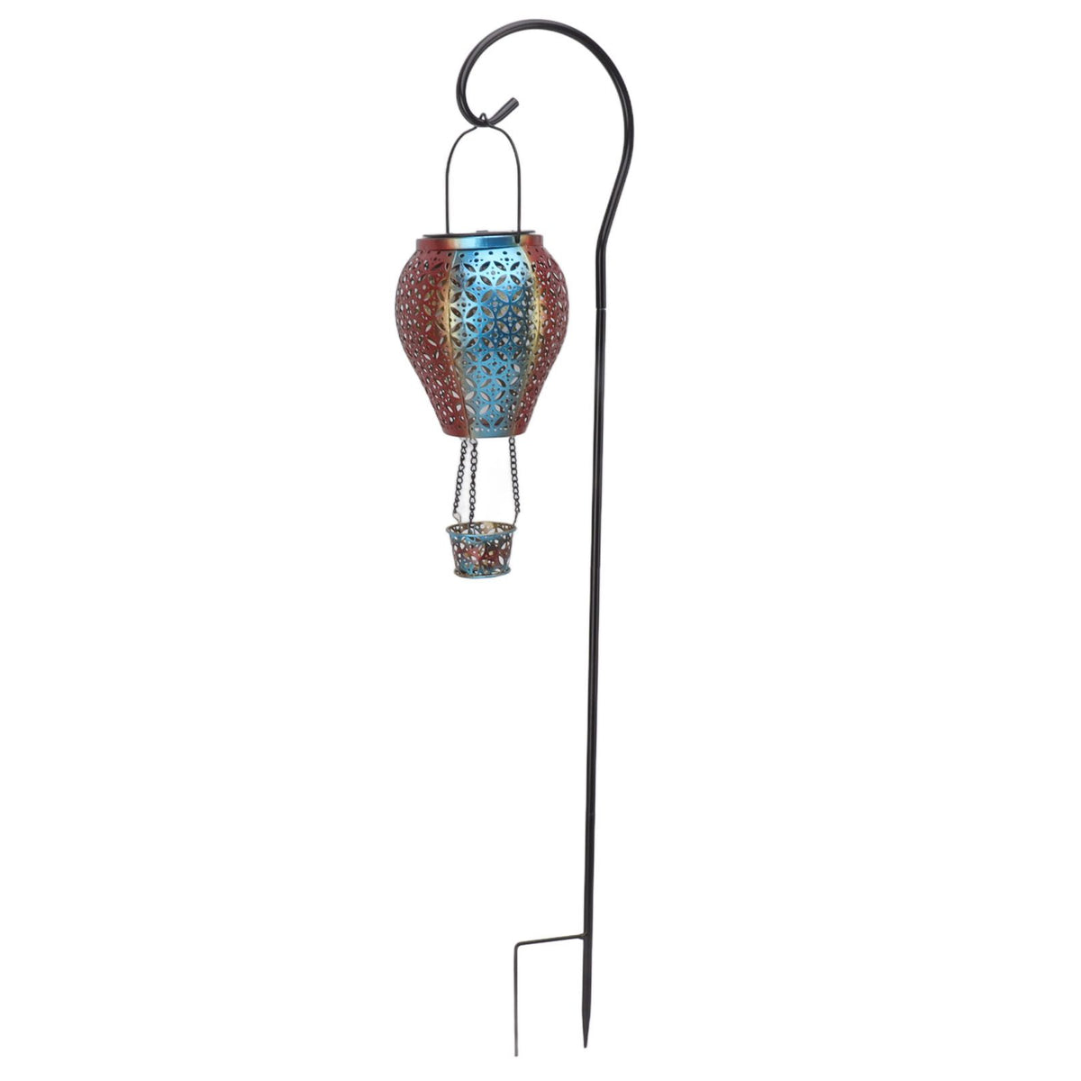 Hanging Solar Lantern Retro Hollowed Fire Balloon Style Warm Romatic Garden Solar Light for Outdoor Camping Backyard