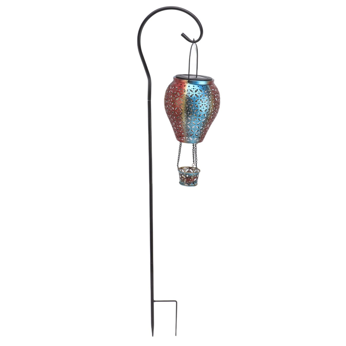 Hanging Solar Lantern Retro Hollowed Fire Balloon Style Warm Romatic Garden Solar Light for Outdoor Camping Backyard