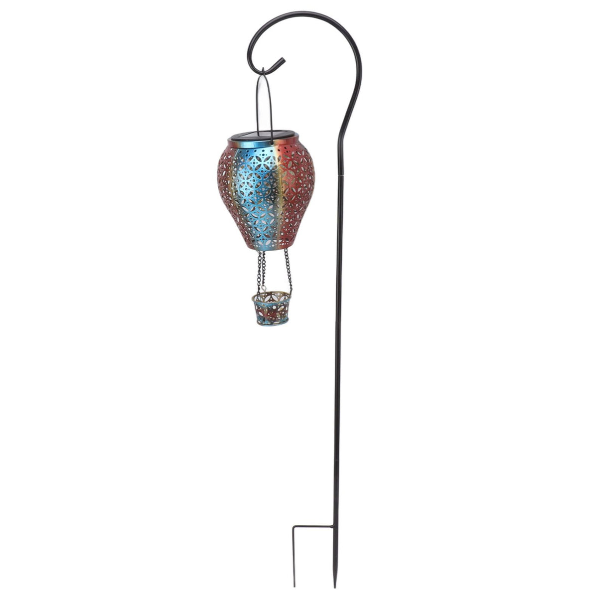 Hanging Solar Lantern Retro Hollowed Fire Balloon Style Warm Romatic Garden Solar Light for Outdoor Camping Backyard