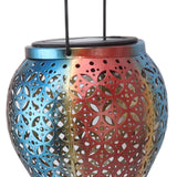 Hanging Solar Lantern Retro Hollowed Fire Balloon Style Warm Romatic Garden Solar Light for Outdoor Camping Backyard