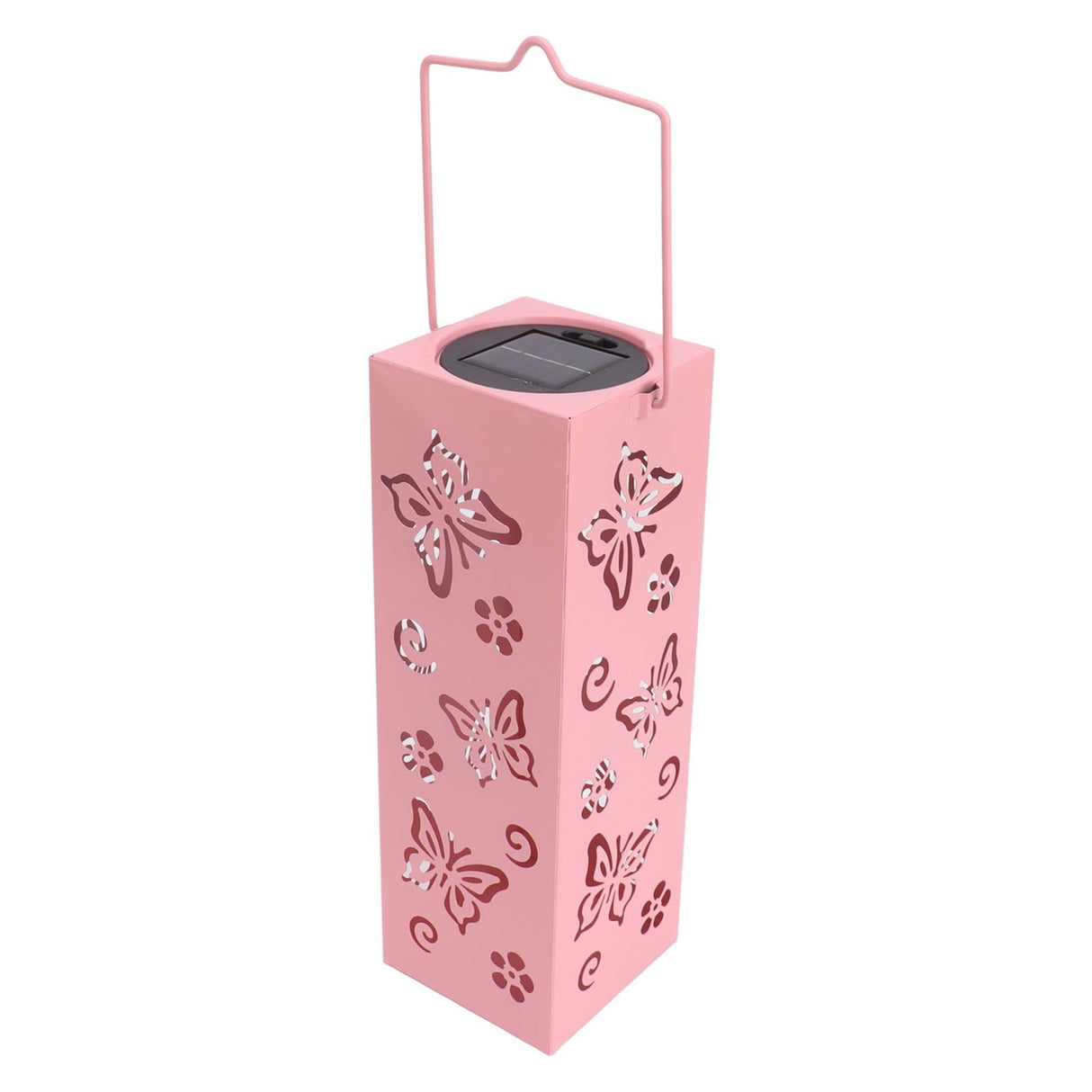 Outdoor Solar Lantern LED Light Automatic On Waterproof Decorative Lamp for Garden Backyard Pink