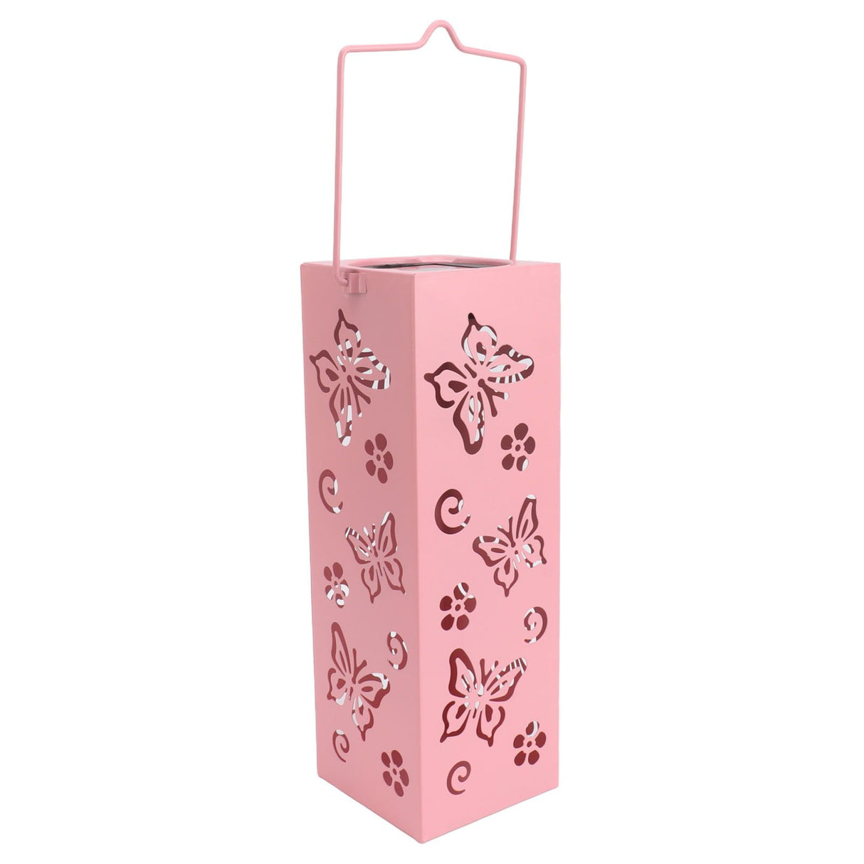 Outdoor Solar Lantern LED Light Automatic On Waterproof Decorative Lamp for Garden Backyard Pink