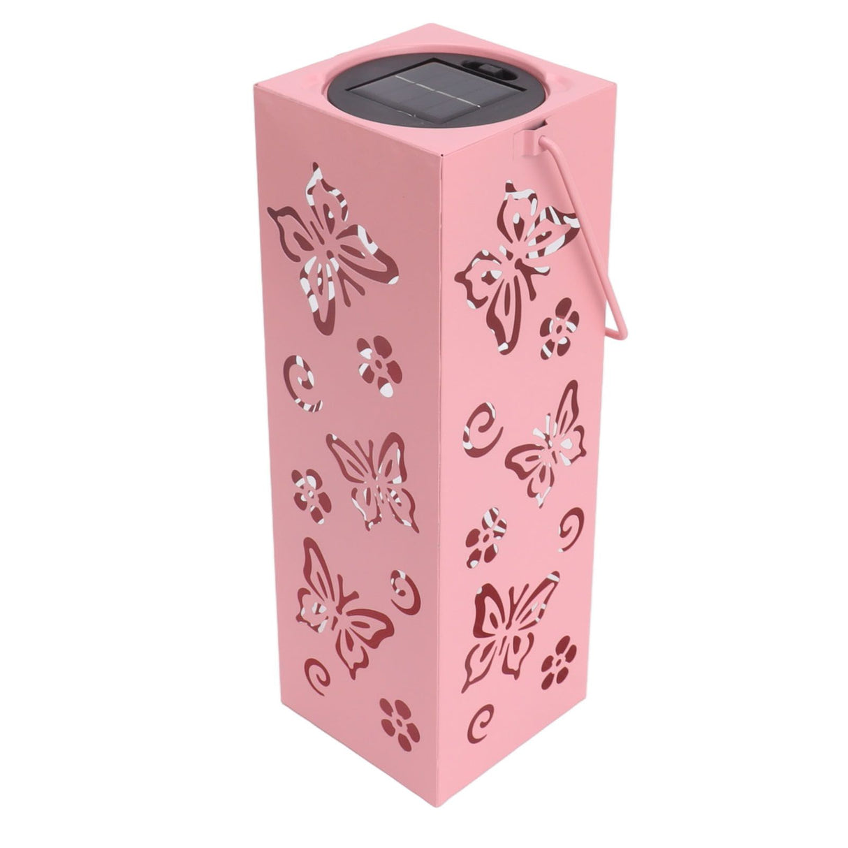 Outdoor Solar Lantern LED Light Automatic On Waterproof Decorative Lamp for Garden Backyard Pink