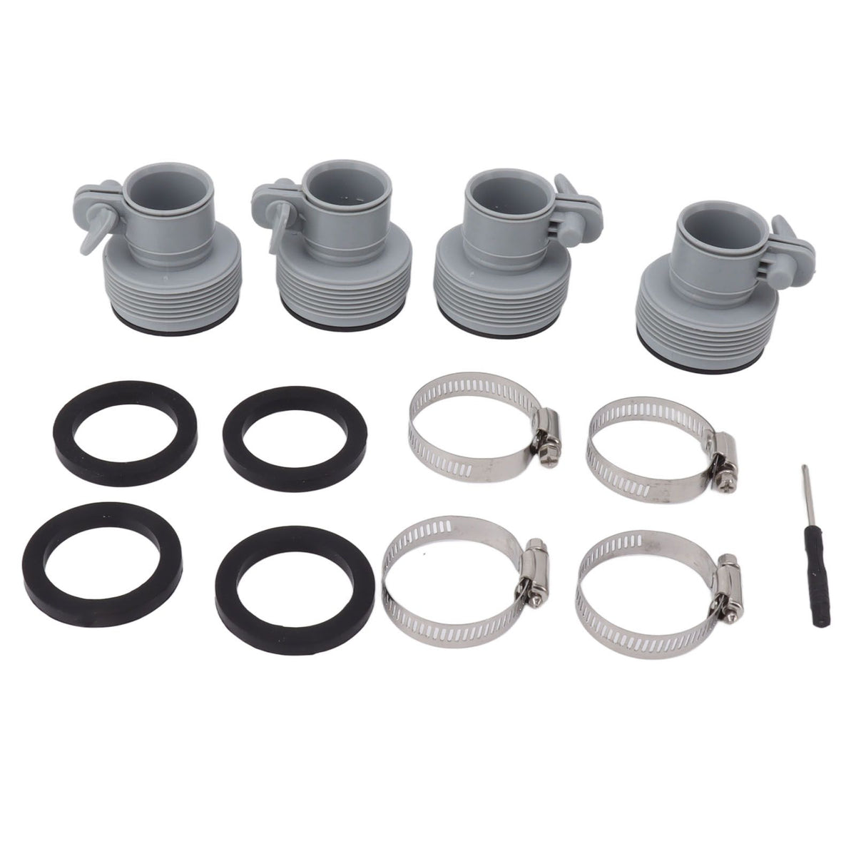 Type B Hose Adapter with Collar Replacement for Intex FIT ARU Threaded Pumps Type B Pool Clamp On Fittings Converter Pool Accessory