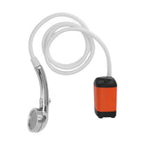 Portable Shower Camping Shower 3 Gears Adjustable Outdoor Camp Shower Pump Electric Rechargeable Portable Camping Shower Orange