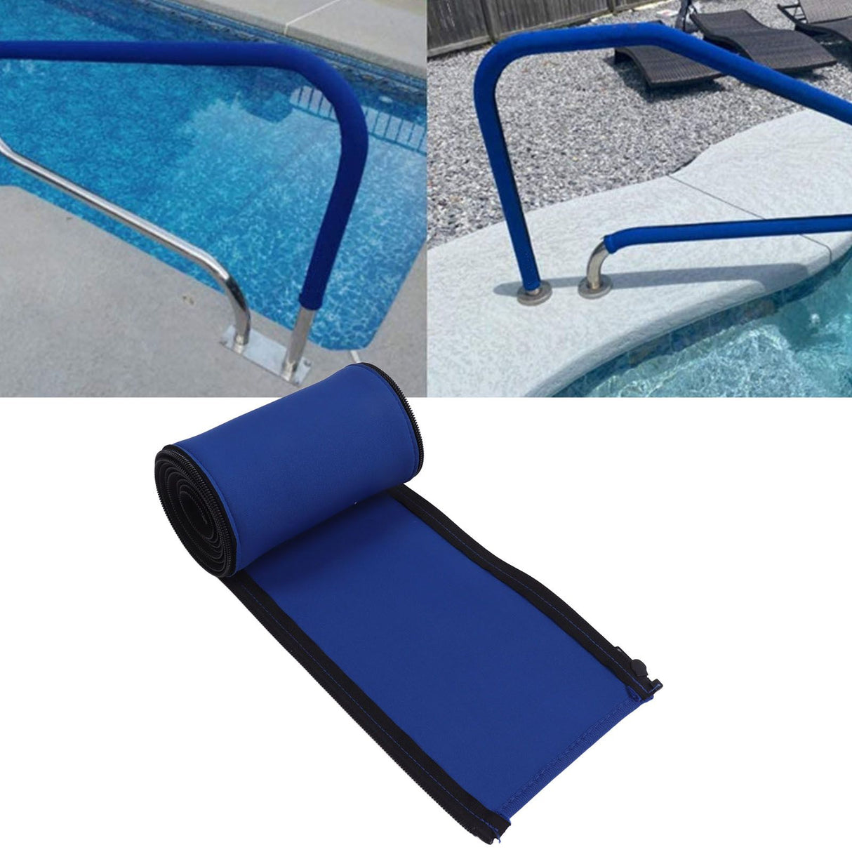 Pool Handrail Cover with Zipper Adjustable Non Slip Railing Handle Sleeve for Swimming Pool Ladder 4ft