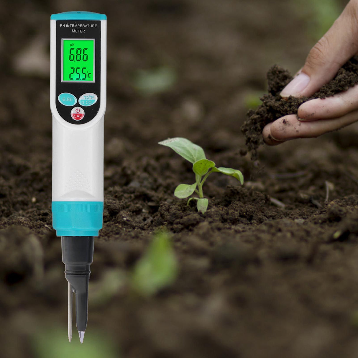 2 In 1 Soil PH Temperature Meter Soil Tester for Horticultural Flowers Plants Potted Planting