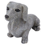 Dog Garden Statues DIY Lifelike Prevent Cracking Resin Dog Statues Home Decor for Courtyard Lawn Dachshund - Front View