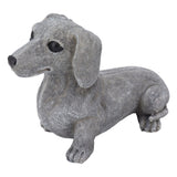 Dog Garden Statues DIY Lifelike Prevent Cracking Resin Dog Statues Home Decor for Courtyard Lawn Dachshund - Side View