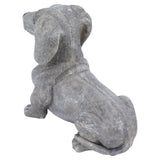 Dog Garden Statues DIY Lifelike Prevent Cracking Resin Dog Statues Home Decor for Courtyard Lawn Dachshund - 45-Degree Angle