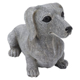 Dog Garden Statues DIY Lifelike Prevent Cracking Resin Dog Statues Home Decor for Courtyard Lawn Dachshund