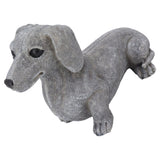 Dog Garden Statues DIY Lifelike Prevent Cracking Resin Dog Statues Home Decor for Courtyard Lawn Dachshund - Low Angle