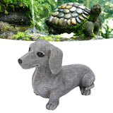 Dog Garden Statues DIY Lifelike Prevent Cracking Resin Dog Statues Home Decor for Courtyard Lawn Dachshund