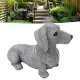 Dog Garden Statues DIY Lifelike Prevent Cracking Resin Dog Statues Home Decor for Courtyard Lawn Dachshund