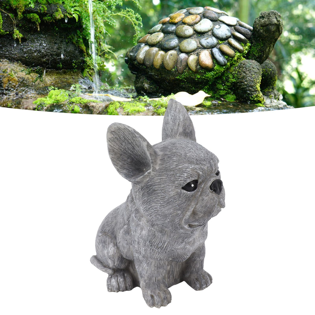 Dog Garden Statues DIY Lifelike Prevent Cracking Resin Dog Statues Home Decor for Courtyard Lawn Sitting Dog