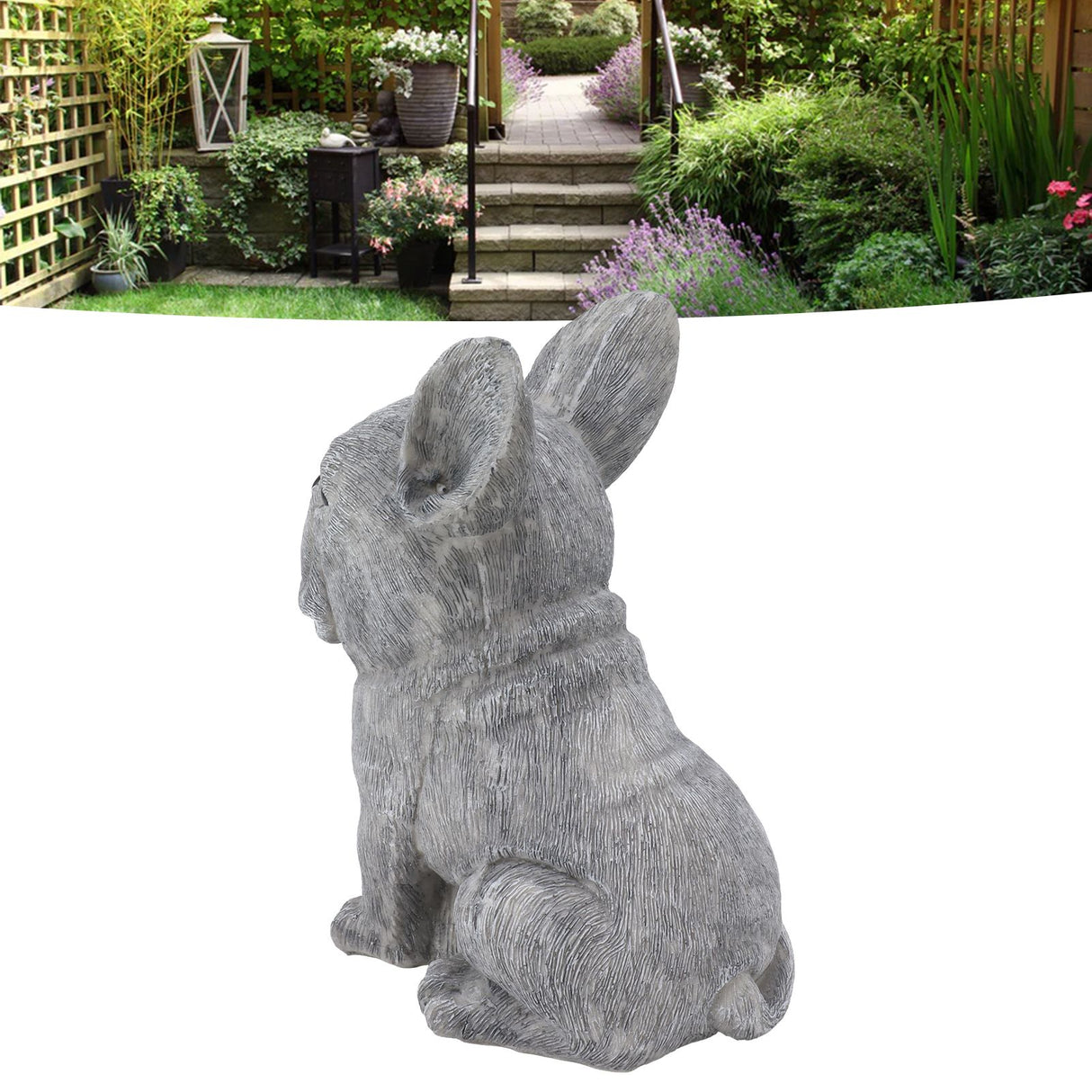 Dog Garden Statues DIY Lifelike Prevent Cracking Resin Dog Statues Home Decor for Courtyard Lawn Sitting Dog