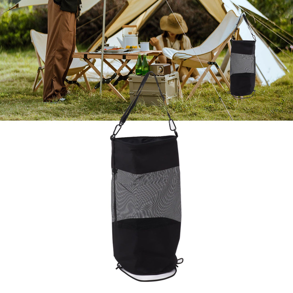 Boat Trash Bag Cylinder Shape Large Capacity Leakage Proof Folding Boat Garbage Container for Home Camping Car