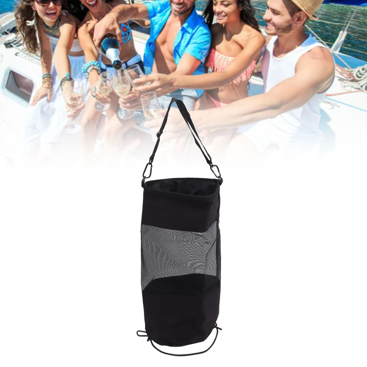 Boat Trash Bag Cylinder Shape Large Capacity Leakage Proof Folding Boat Garbage Container for Home Camping Car