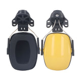 1 Pair Safety Helmet Ear Muff Noise Reduction Helmet Hard Hat Hearing Protection Earmuff for Construction Site - Close-Up Angle
