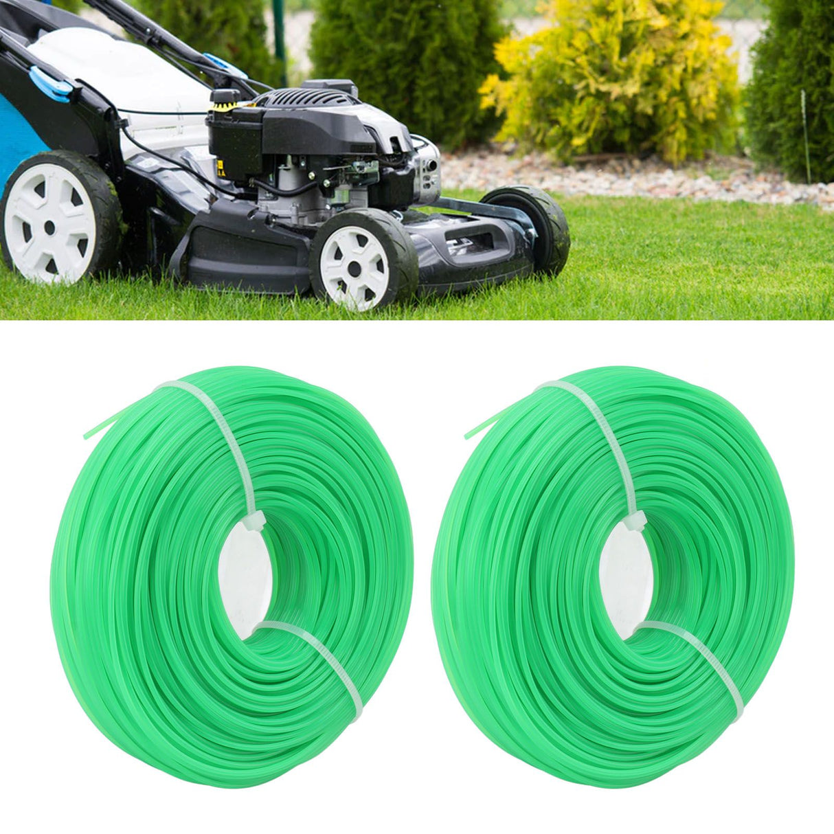 2Pcs Grass Strimmer Line Spool Nylon for Garden Electric Trimmer 100meter 1.6mm Green