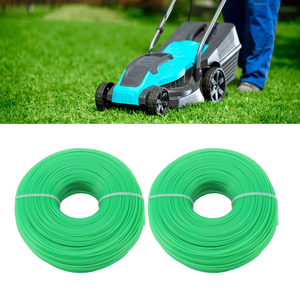 2Pcs Grass Strimmer Line Spool Nylon for Garden Electric Trimmer 100meter 1.6mm Green