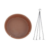 Bird Bath Hanging Bird Feeder Round Plastic Hanging Bird Feeder Tray Outdoor Bird Bath Tray Brown - Front View