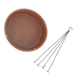 Bird Bath Hanging Bird Feeder Round Plastic Hanging Bird Feeder Tray Outdoor Bird Bath Tray Brown - Top-Down View