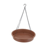 Bird Bath Hanging Bird Feeder Round Plastic Hanging Bird Feeder Tray Outdoor Bird Bath Tray Brown - 45-Degree Angle