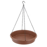 Bird Bath Hanging Bird Feeder Round Plastic Hanging Bird Feeder Tray Outdoor Bird Bath Tray Brown - Extra Image
