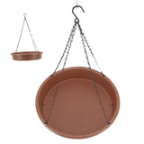 Bird Bath Hanging Bird Feeder Round Plastic Hanging Bird Feeder Tray Outdoor Bird Bath Tray Brown - Extra Image