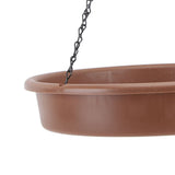 Bird Bath Hanging Bird Feeder Round Plastic Hanging Bird Feeder Tray Outdoor Bird Bath Tray Brown - Extra Image