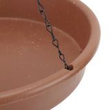 Bird Bath Hanging Bird Feeder Round Plastic Hanging Bird Feeder Tray Outdoor Bird Bath Tray Brown - Extra Image