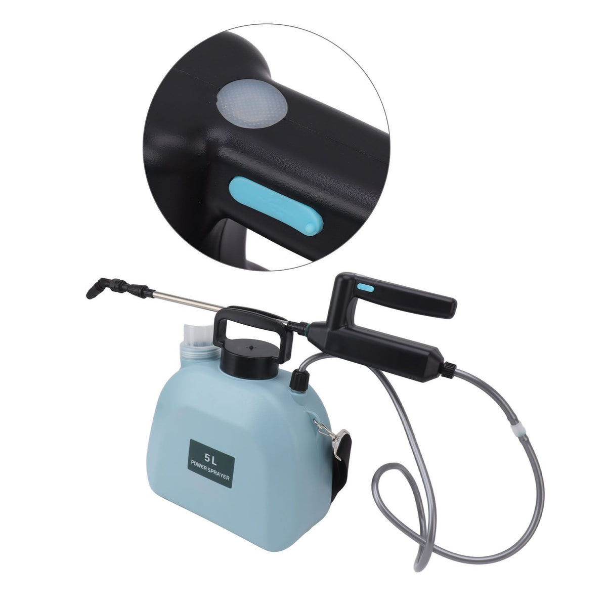 Electric Sprayer Battery Powered Widen Slip Resistant Handle Backpack Weed Sprayer for Plants Flowers Agricultural 5L Blue