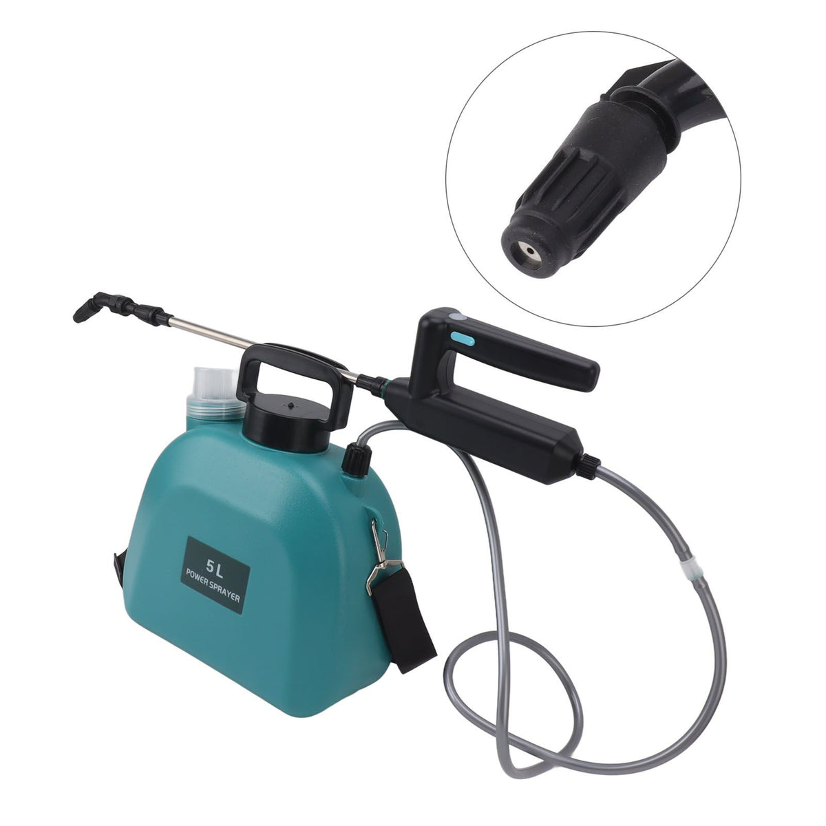 Electric Sprayer Battery Powered Widen Slip Resistant Handle Backpack Weed Sprayer for Plants Flowers Agricultural 5L Green