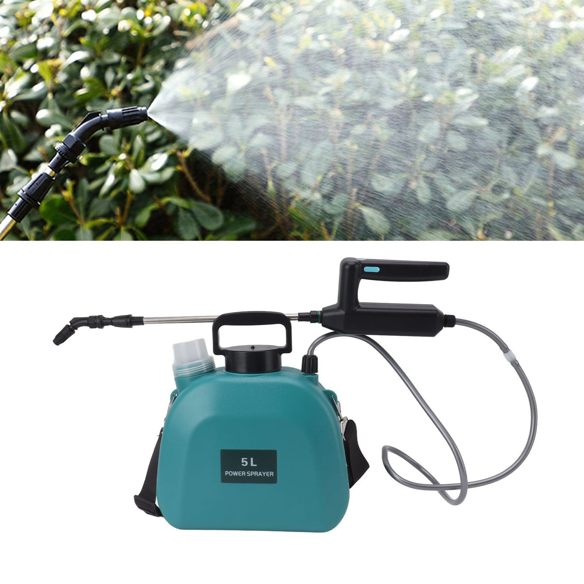 Electric Sprayer Battery Powered Widen Slip Resistant Handle Backpack Weed Sprayer for Plants Flowers Agricultural 5L Green