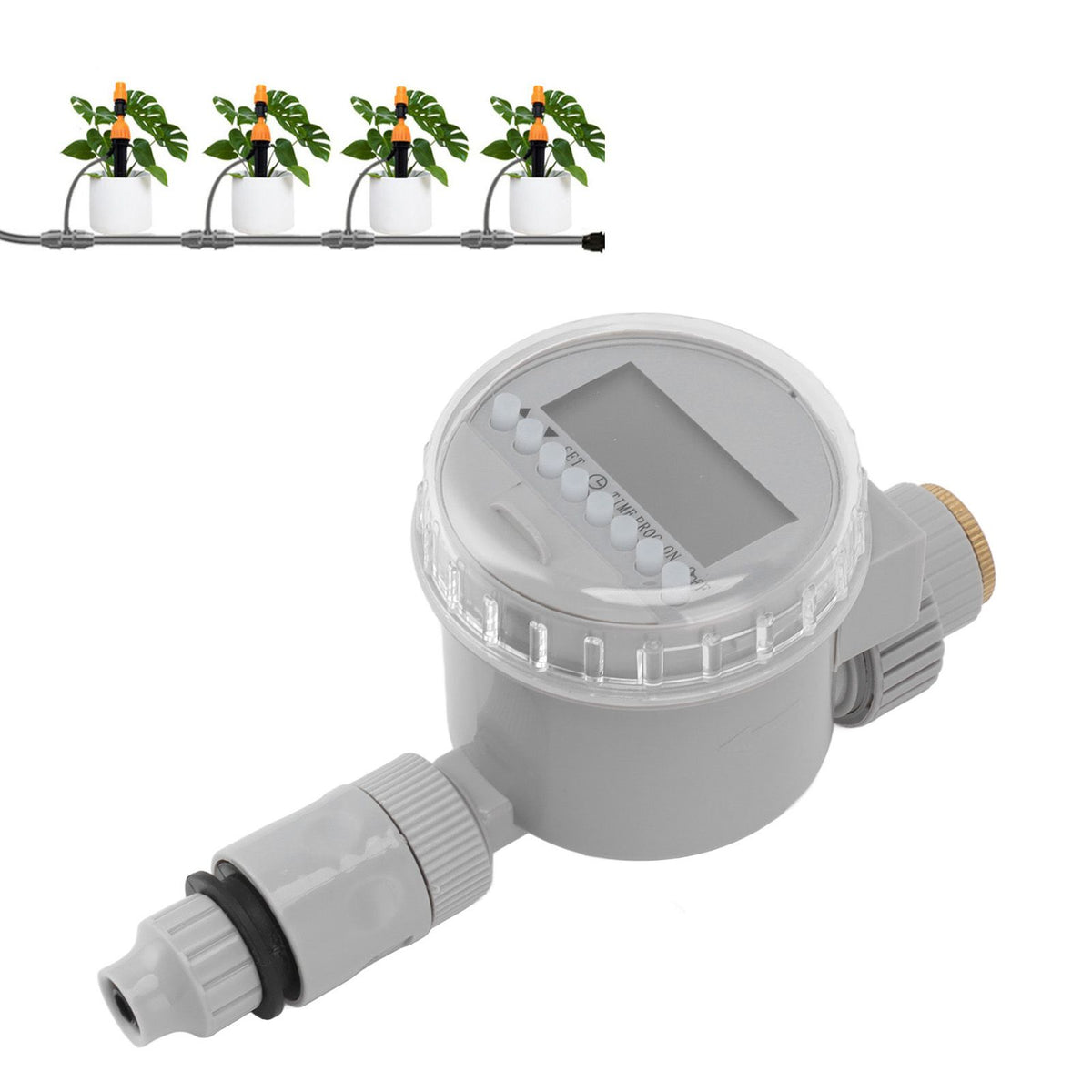Watering Timer Water Controlling Automatic Drip Irrigation Timer for G1/2 G3/4 Threaded Faucet Garden Potted Plants Grey