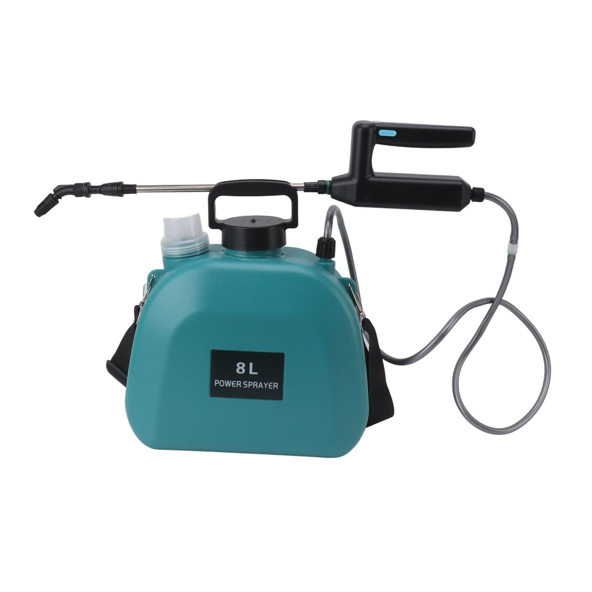 8L Electric Sprayer Slip Resistant Handle 2000mAh Battery Powered Sprayer with Shoulder Strap for Household Green