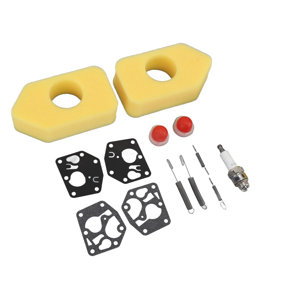 2 Packs Mower Repair Kit Air Filter Membrane Primer Bulb Spring Spark Plug for Classic Sprint 3.5‑4.5HP Q45 35 375 40 Motor