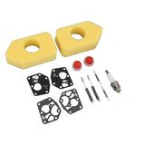 2 Packs Mower Repair Kit Air Filter Membrane Primer Bulb Spring Spark Plug for Classic Sprint 3.5‑4.5HP Q45 35 375 40 Motor