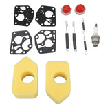 2 Packs Mower Repair Kit Air Filter Membrane Primer Bulb Spring Spark Plug for Classic Sprint 3.5‑4.5HP Q45 35 375 40 Motor