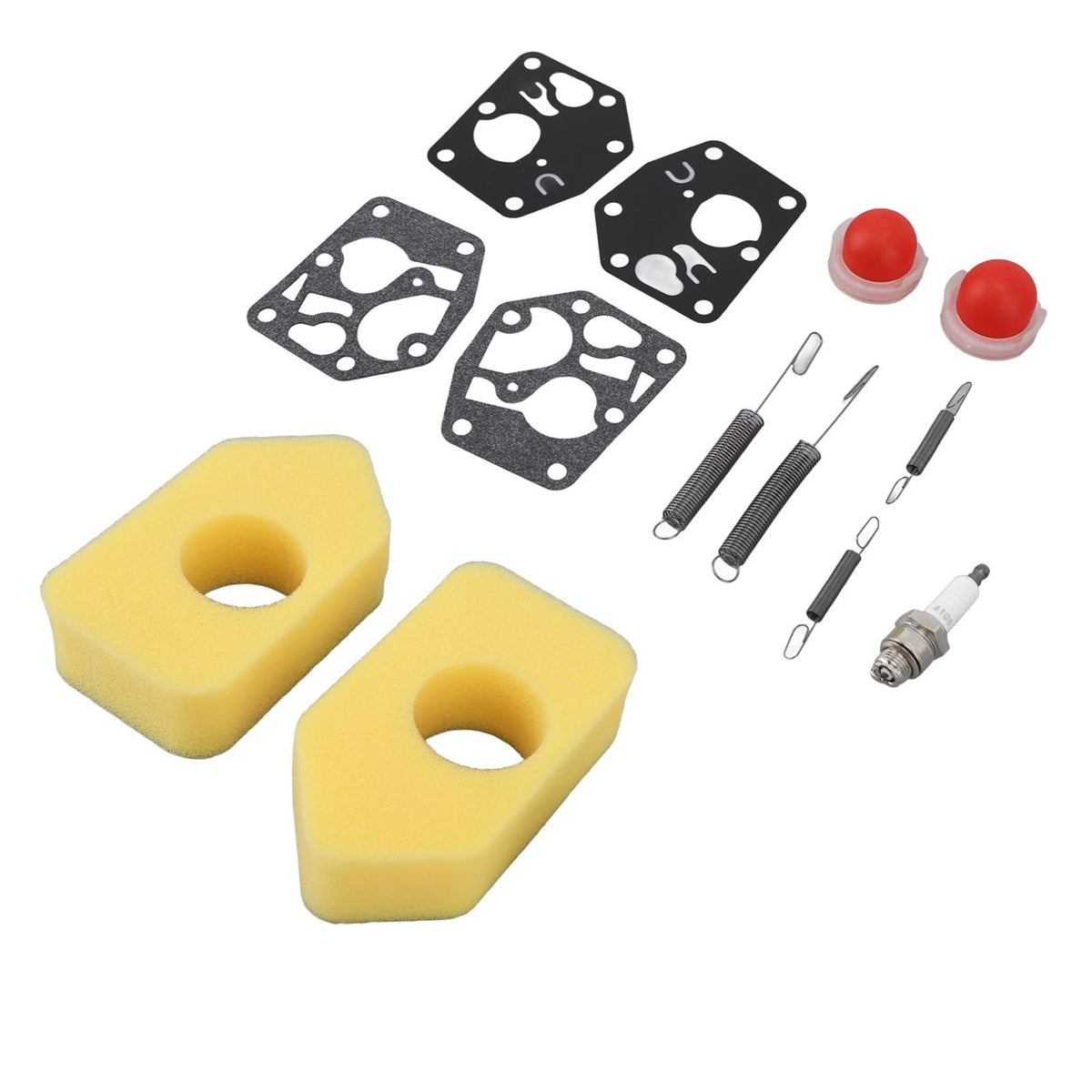 2 Packs Mower Repair Kit Air Filter Membrane Primer Bulb Spring Spark Plug for Classic Sprint 3.5‑4.5HP Q45 35 375 40 Motor