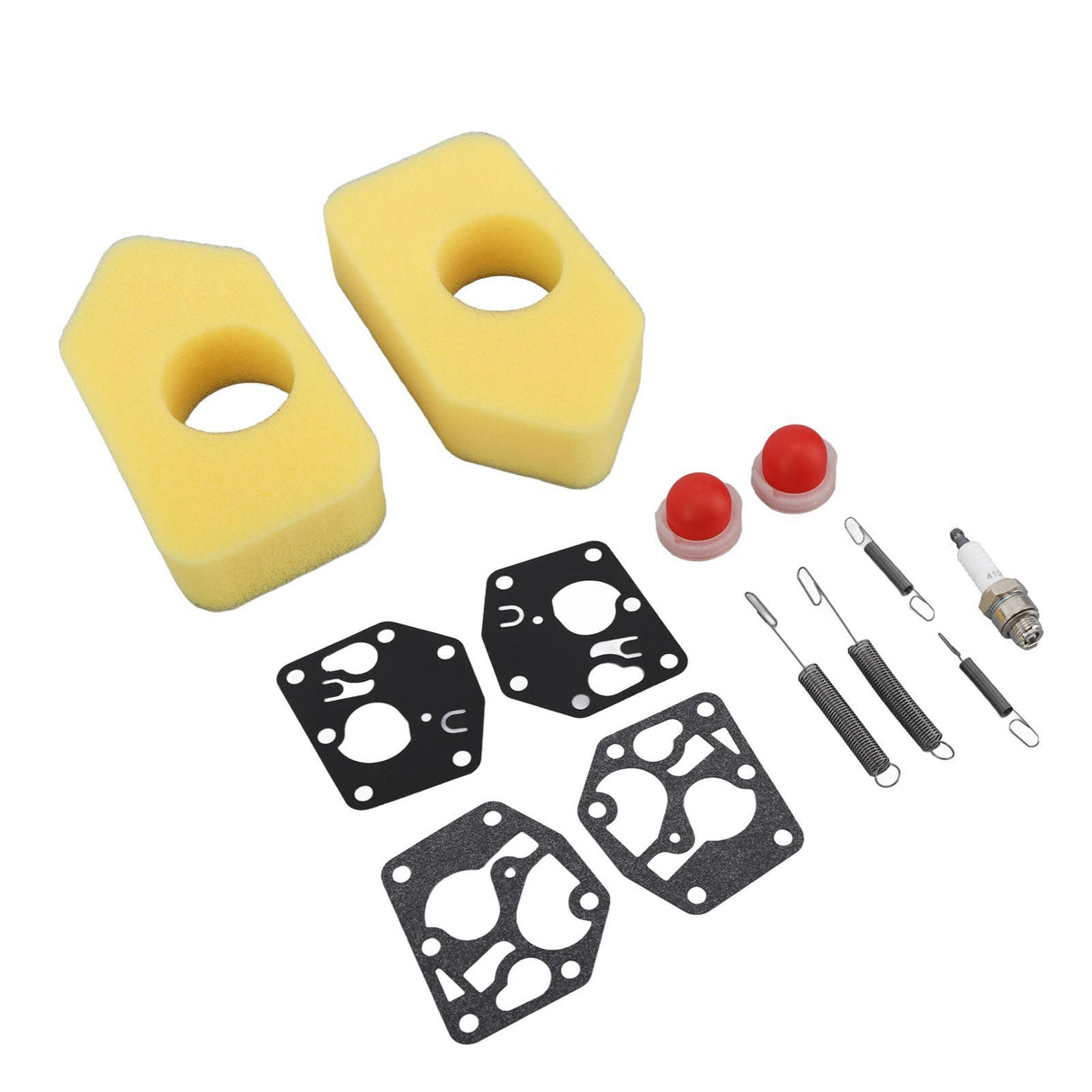 2 Packs Mower Repair Kit Air Filter Membrane Primer Bulb Spring Spark Plug for Classic Sprint 3.5‑4.5HP Q45 35 375 40 Motor