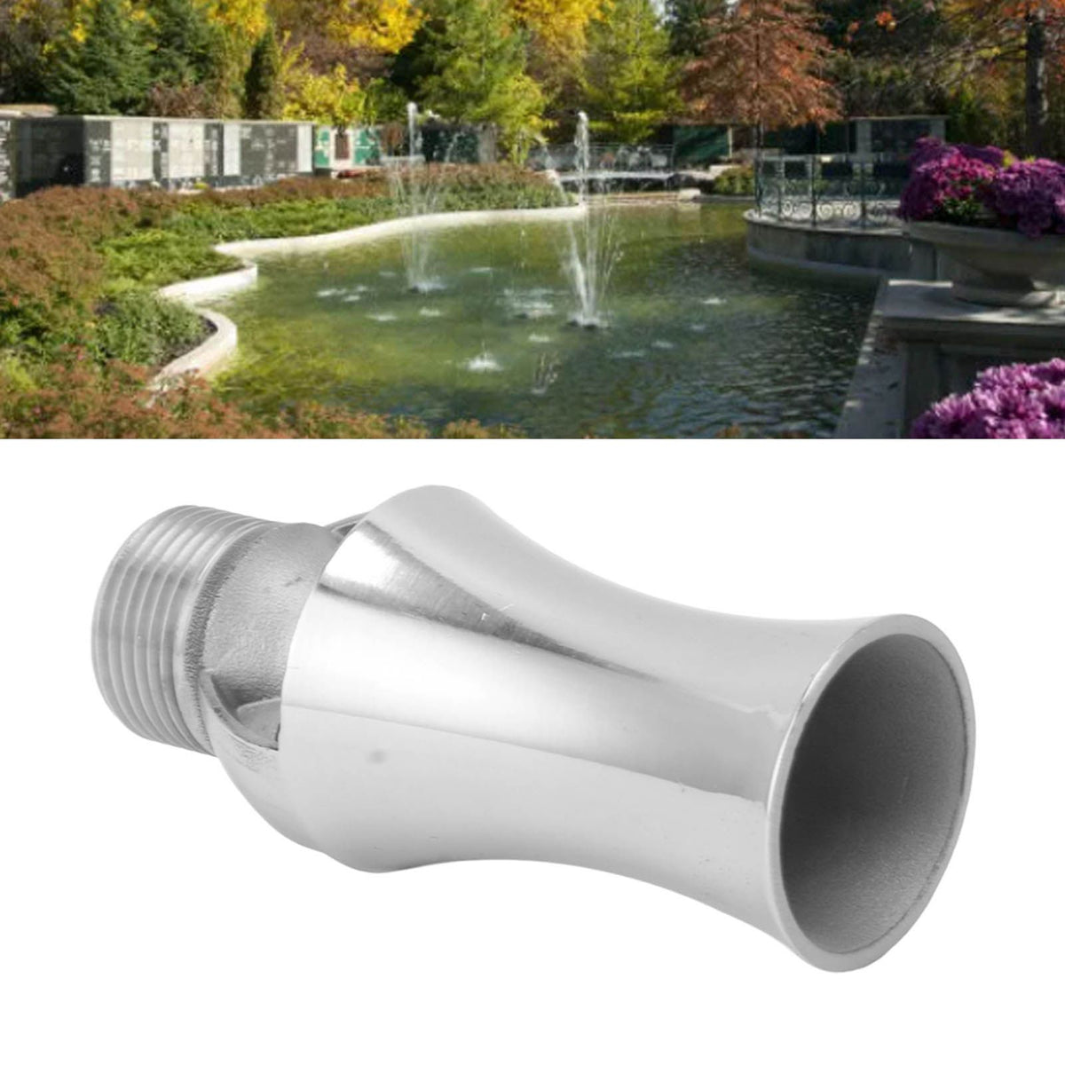 Stainless Steel Ice Tower Cascade Cedar Water Fountain Nozzle Cascade Cedar Style Ice Tower Snow Pine Fountain Nozzle Head 1/2 Inch Internal Thread 3/4 Inch External Thread