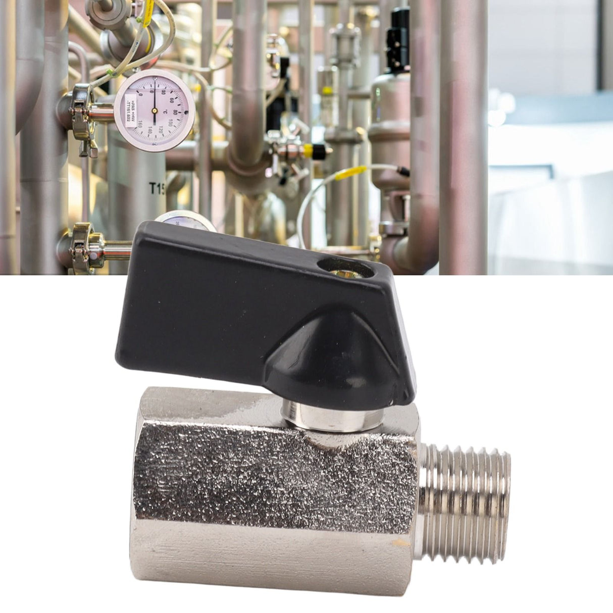 Gas Valve Ball Type Male Female Thread Thicken Brass Sandblasting for Household Tap Water 1/4