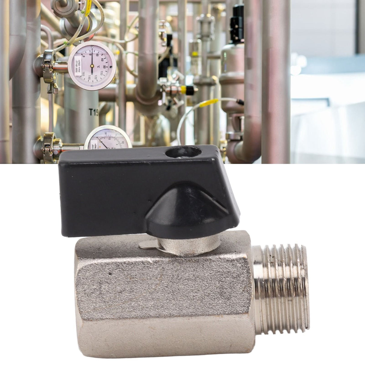 Gas Valve Ball Type Male Female Thread Thicken Brass Sandblasting for Household Tap Water 3/8