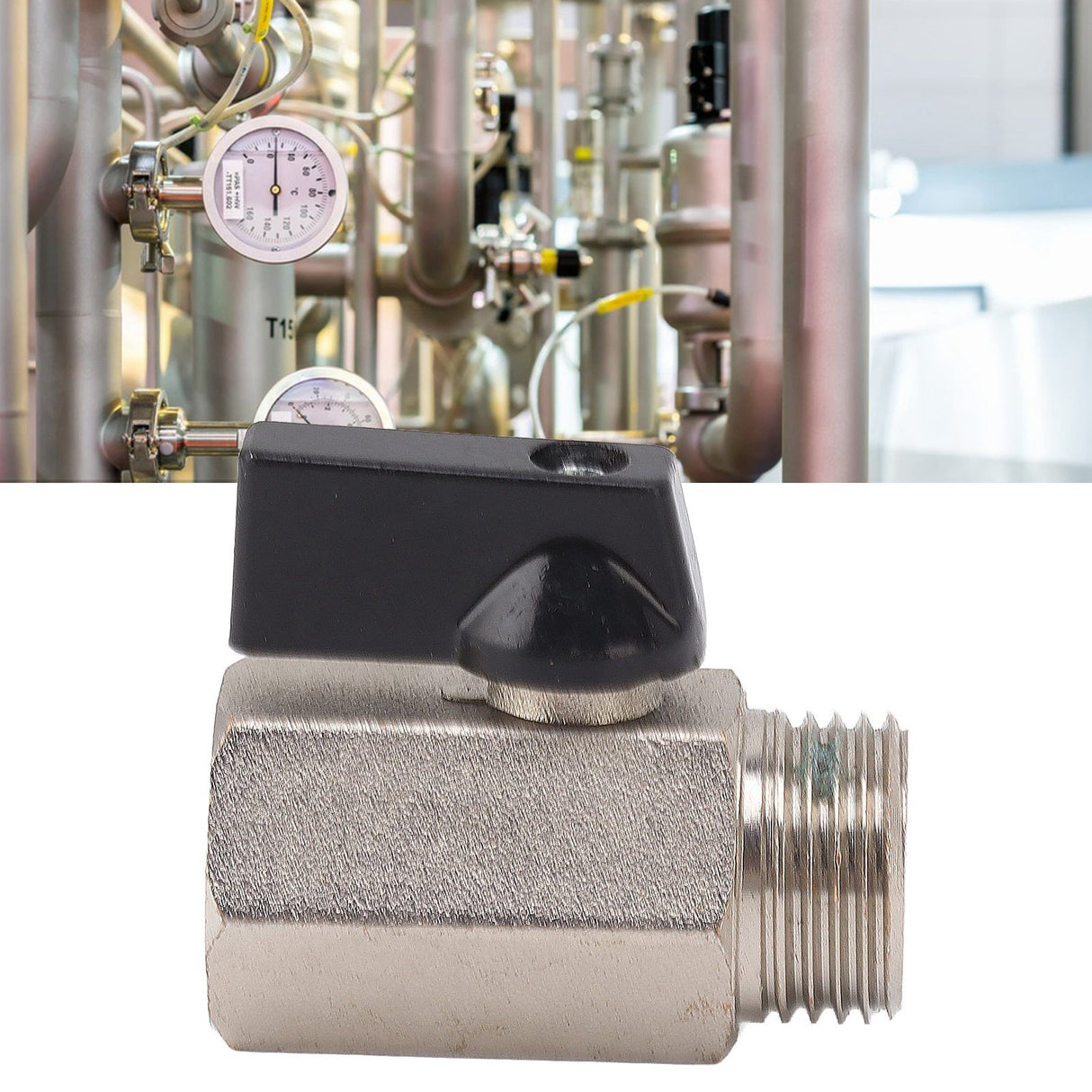 Gas Valve Ball Type Male Female Thread Thicken Brass Sandblasting for Household Tap Water 1/2
