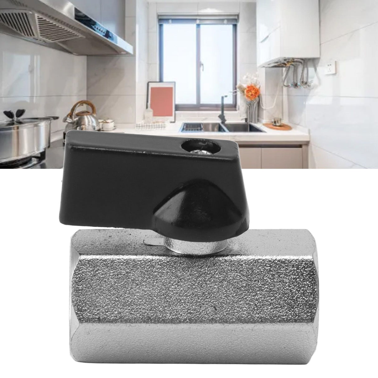 Gas Ball Valve Copper Core Thickened Natural Gas Switch for Household Water Heater Tap Pipeline 3/8in