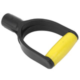 Shovel D Grip Handle 32mm Inner Diameter Silicone Grip Reinforcement Snow Shovel Handle Replacement for Digging Raking Tool Yellow Black - Top-Down View
