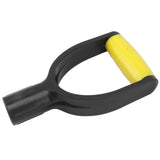 Shovel D Grip Handle 32mm Inner Diameter Silicone Grip Reinforcement Snow Shovel Handle Replacement for Digging Raking Tool Yellow Black