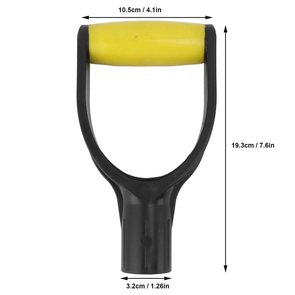 Shovel D Grip Handle 32mm Inner Diameter Silicone Grip Reinforcement Snow Shovel Handle Replacement for Digging Raking Tool Yellow Black